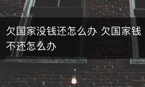 欠国家没钱还怎么办 欠国家钱不还怎么办