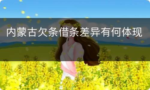 内蒙古欠条借条差异有何体现