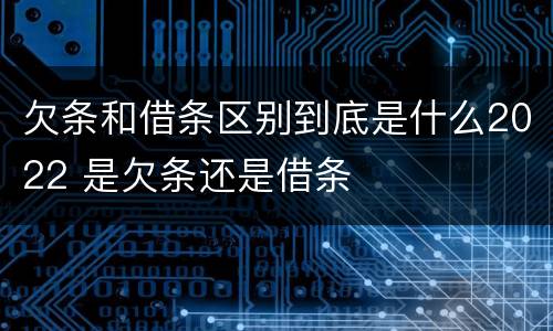 欠条和借条区别到底是什么2022 是欠条还是借条