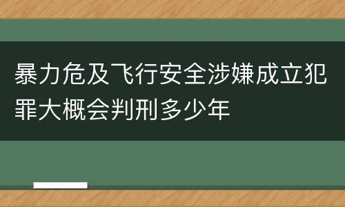 暴力危及飞行安全涉嫌成立犯罪大概会判刑多少年