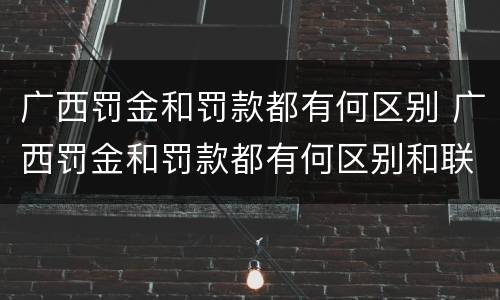 广西罚金和罚款都有何区别 广西罚金和罚款都有何区别和联系