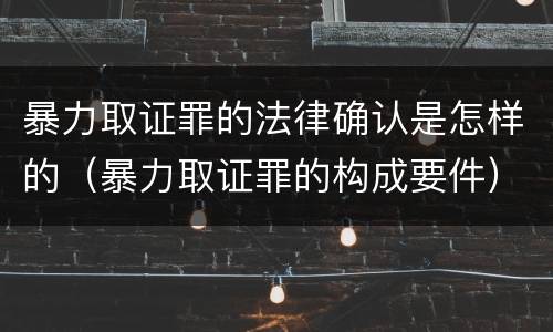 暴力取证罪的法律确认是怎样的（暴力取证罪的构成要件）
