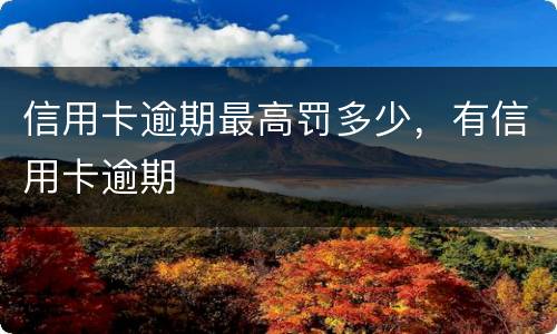 信用卡逾期最高罚多少，有信用卡逾期