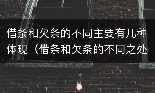 借条和欠条的不同主要有几种体现（借条和欠条的不同之处有哪些）
