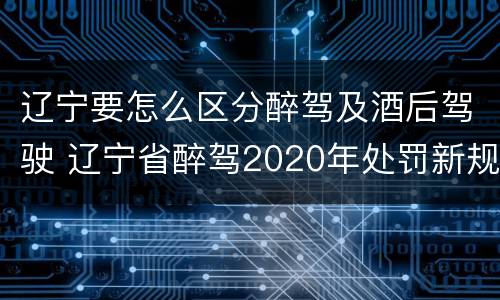 辽宁要怎么区分醉驾及酒后驾驶 辽宁省醉驾2020年处罚新规