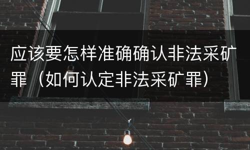 应该要怎样准确确认非法采矿罪（如何认定非法采矿罪）