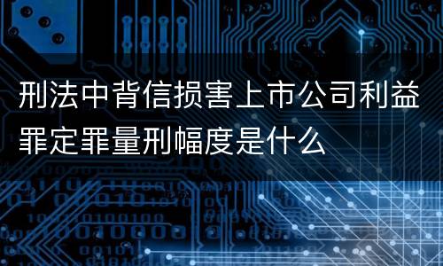 刑法中背信损害上市公司利益罪定罪量刑幅度是什么