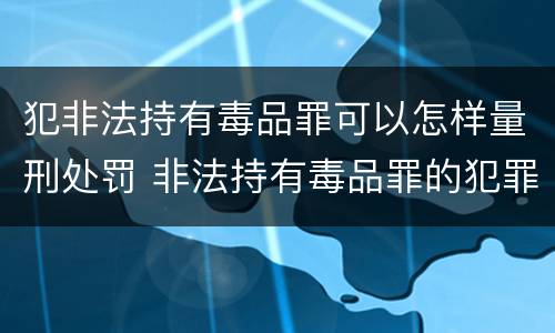 犯非法持有毒品罪可以怎样量刑处罚 非法持有毒品罪的犯罪构成