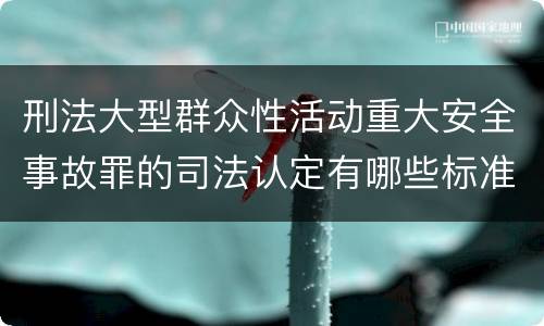 刑法大型群众性活动重大安全事故罪的司法认定有哪些标准