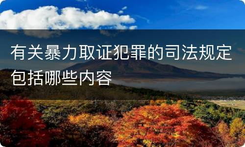 有关暴力取证犯罪的司法规定包括哪些内容