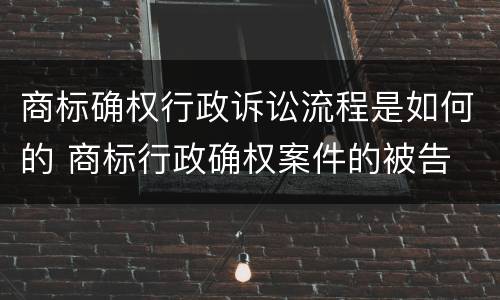 商标确权行政诉讼流程是如何的 商标行政确权案件的被告