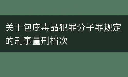 关于包庇毒品犯罪分子罪规定的刑事量刑档次