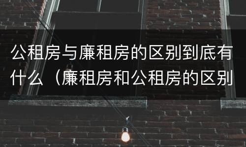 公租房与廉租房的区别到底有什么（廉租房和公租房的区别到底是什么）