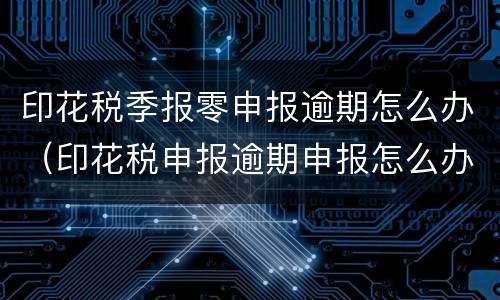 印花税季报零申报逾期怎么办（印花税申报逾期申报怎么办）
