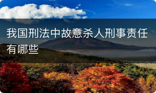 我国刑法中故意杀人刑事责任有哪些
