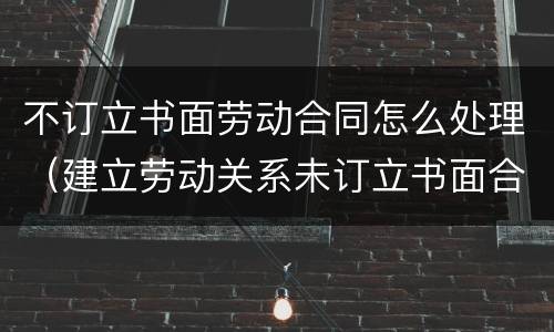不订立书面劳动合同怎么处理（建立劳动关系未订立书面合同）