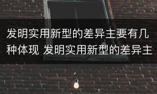 发明实用新型的差异主要有几种体现 发明实用新型的差异主要有几种体现形式