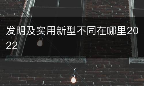 发明及实用新型不同在哪里2022