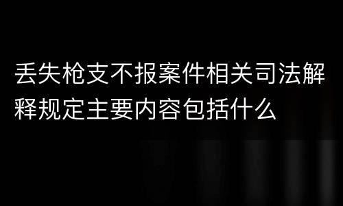丢失枪支不报案件相关司法解释规定主要内容包括什么