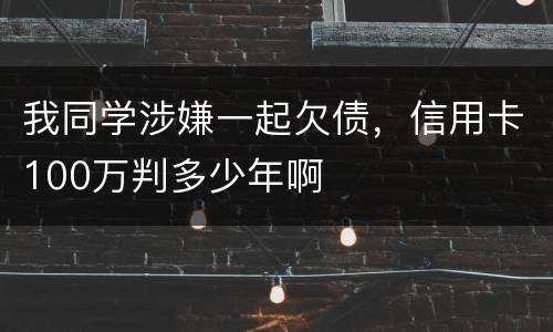 我同学涉嫌一起欠债，信用卡100万判多少年啊