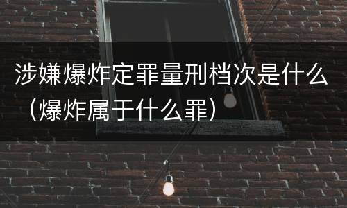 涉嫌爆炸定罪量刑档次是什么（爆炸属于什么罪）