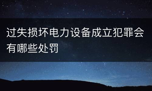 过失损坏电力设备成立犯罪会有哪些处罚