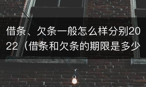 借条、欠条一般怎么样分别2022（借条和欠条的期限是多少）