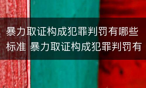 暴力取证构成犯罪判罚有哪些标准 暴力取证构成犯罪判罚有哪些标准规定