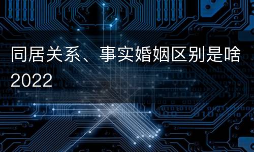 同居关系、事实婚姻区别是啥2022