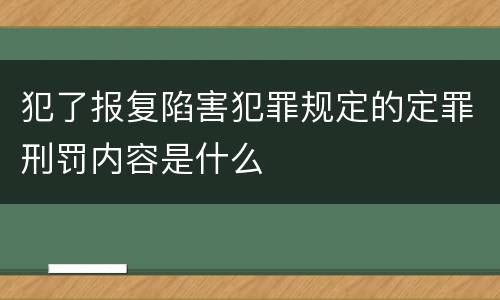 犯了报复陷害犯罪规定的定罪刑罚内容是什么