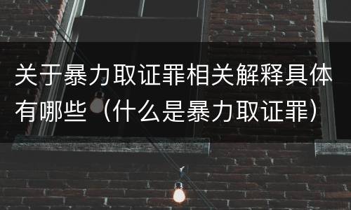 关于暴力取证罪相关解释具体有哪些（什么是暴力取证罪）