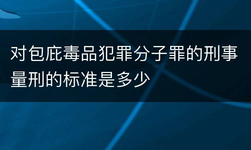 对包庇毒品犯罪分子罪的刑事量刑的标准是多少