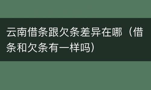 云南借条跟欠条差异在哪（借条和欠条有一样吗）