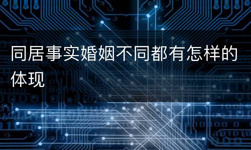 同居事实婚姻不同都有怎样的体现