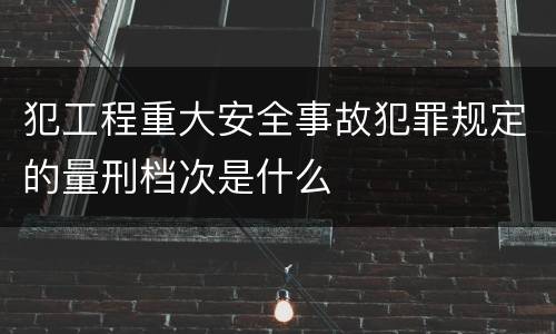 犯工程重大安全事故犯罪规定的量刑档次是什么