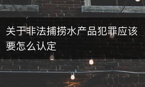 关于非法捕捞水产品犯罪应该要怎么认定