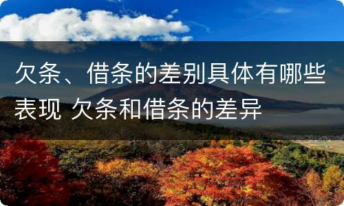 欠条、借条的差别具体有哪些表现 欠条和借条的差异
