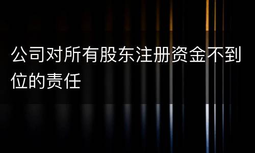 公司对所有股东注册资金不到位的责任