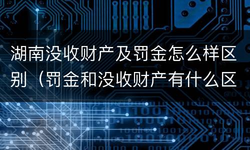 湖南没收财产及罚金怎么样区别（罚金和没收财产有什么区别）