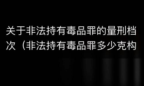 关于非法持有毒品罪的量刑档次（非法持有毒品罪多少克构成持有毒品罪）