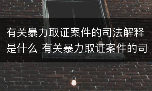 有关暴力取证案件的司法解释是什么 有关暴力取证案件的司法解释是什么