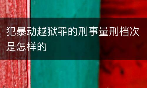 犯暴动越狱罪的刑事量刑档次是怎样的