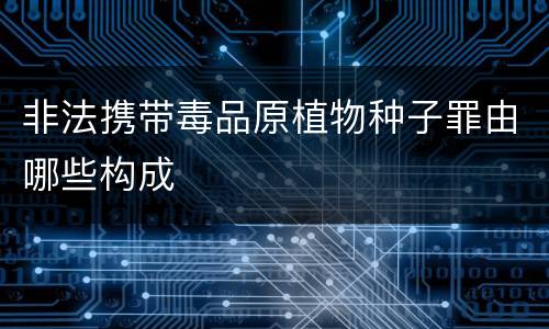非法携带毒品原植物种子罪由哪些构成