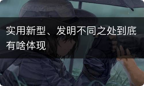 实用新型、发明不同之处到底有啥体现