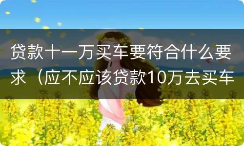 贷款十一万买车要符合什么要求（应不应该贷款10万去买车）