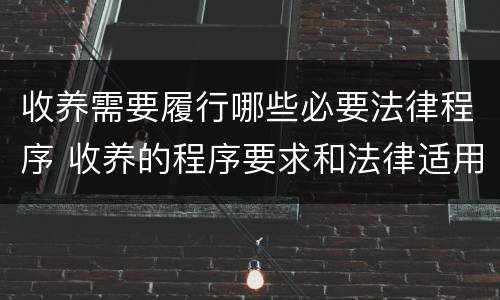 收养需要履行哪些必要法律程序 收养的程序要求和法律适用
