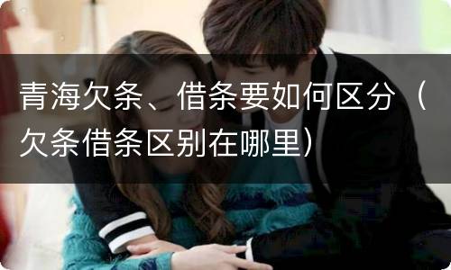 青海欠条、借条要如何区分（欠条借条区别在哪里）