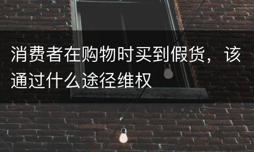 消费者在购物时买到假货，该通过什么途径维权