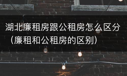 湖北廉租房跟公租房怎么区分（廉租和公租房的区别）