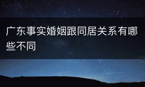 广东事实婚姻跟同居关系有哪些不同